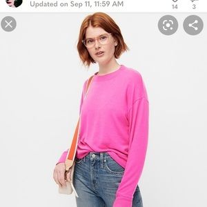 J Crew. Super cozy mock neck pullover, in a pretty shade of pink.  size M